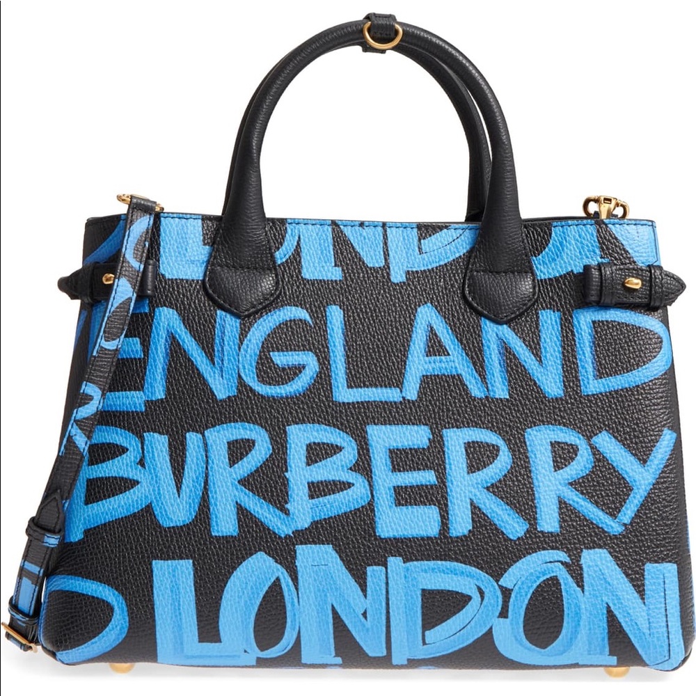 Burberry graffiti print medium handbag